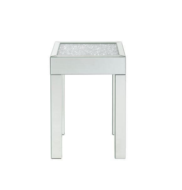 ACME Noralie End Table, Mirrored & Faux Diamonds2 FredCo