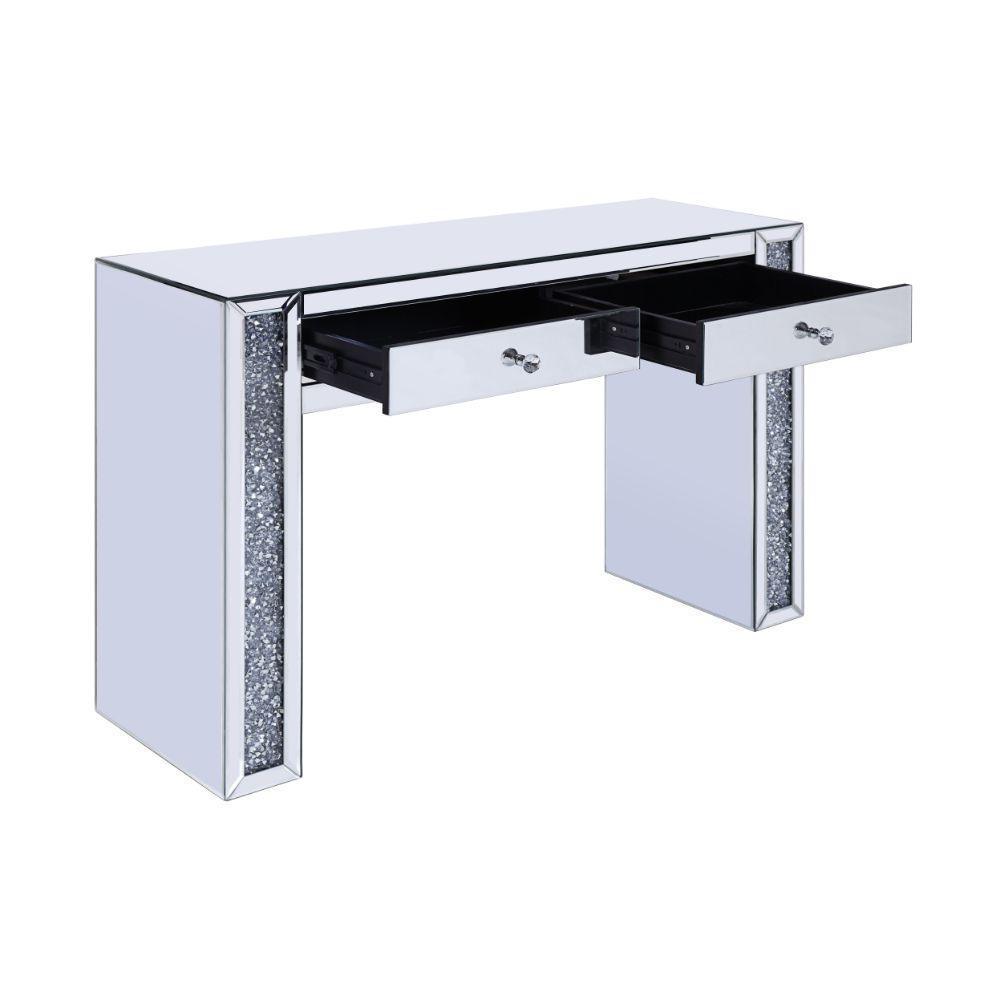 ACME Noralie Vanity Desk, Mirrored & Faux Diamonds FredCo