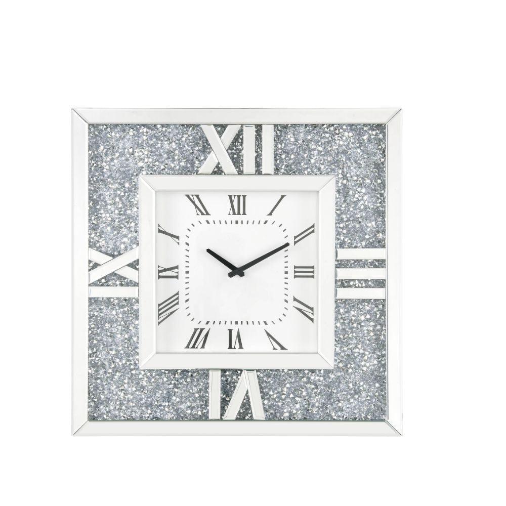 ACME Noralie Wall Clock, Mirrored & Faux Diamonds FredCo