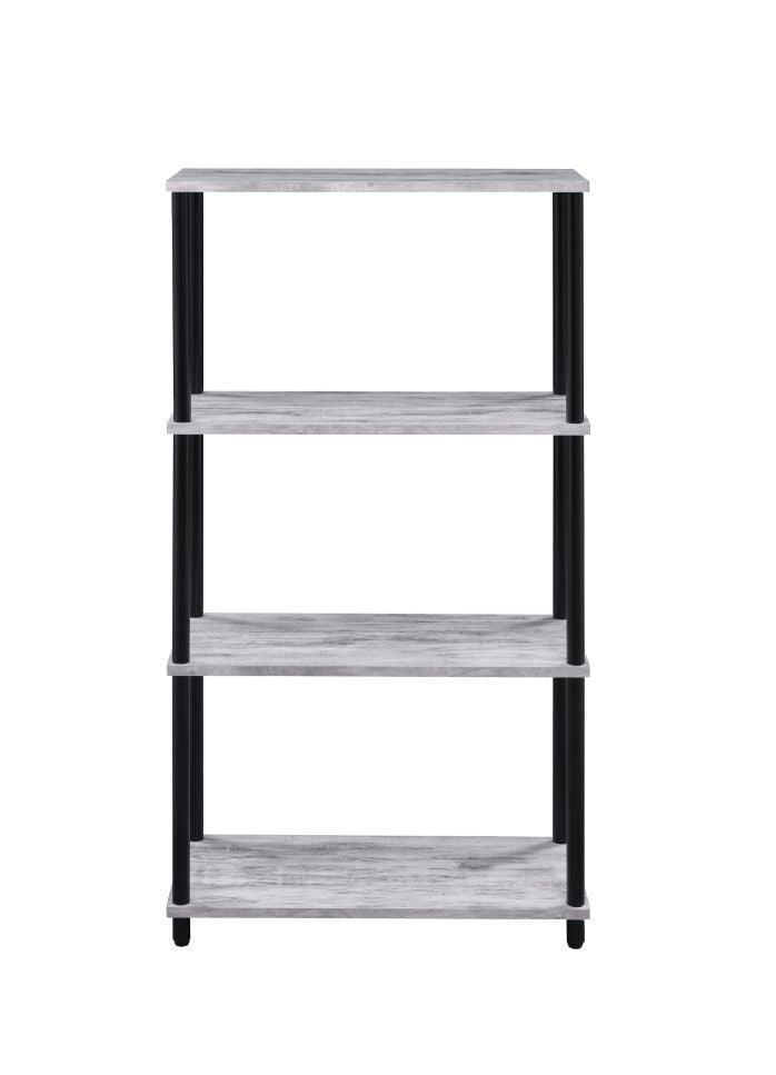ACME Nypho Bookshelf, Antique White & Black Finish FredCo