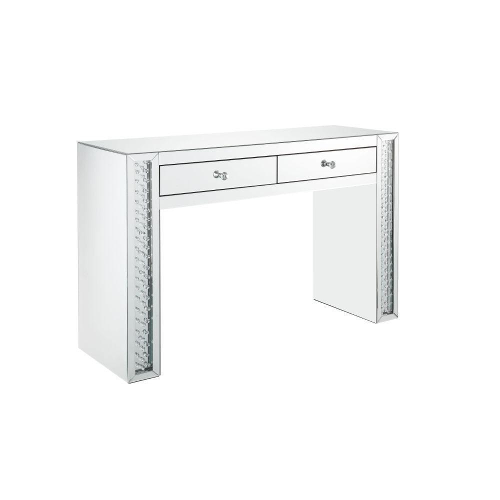 ACME Nysa Vanity Desk, Mirrored & Faux Crystals FredCo