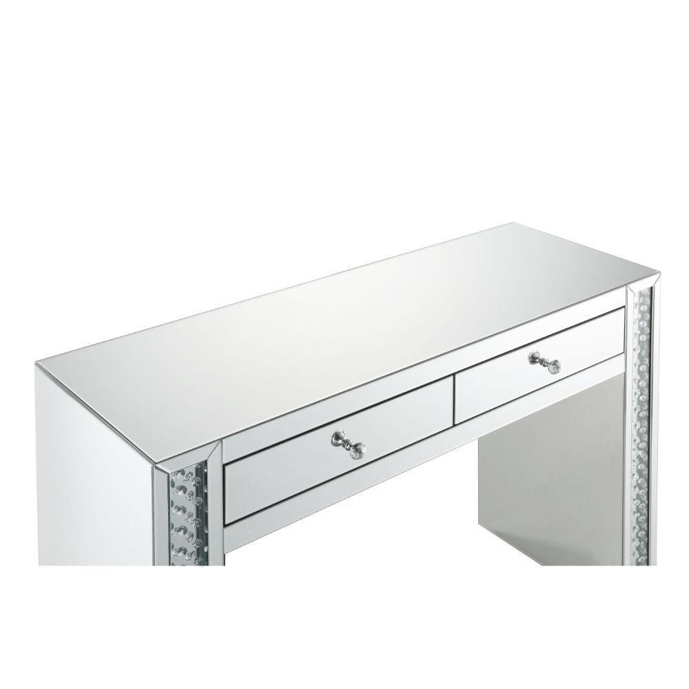 ACME Nysa Vanity Desk, Mirrored & Faux Crystals FredCo
