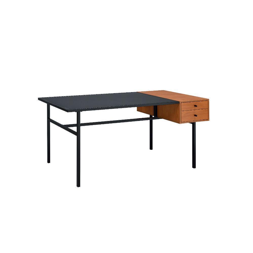 ACME Oaken Desk, Honey Oak & Black FredCo