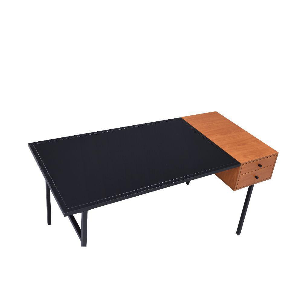ACME Oaken Desk, Honey Oak & Black FredCo