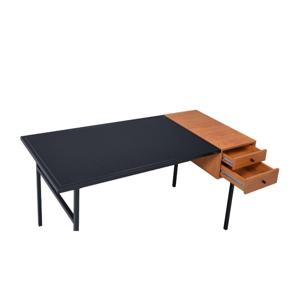 ACME Oaken Desk, Honey Oak & Black FredCo