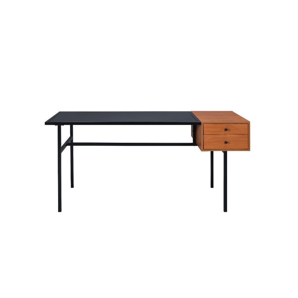 ACME Oaken Desk, Honey Oak & Black FredCo