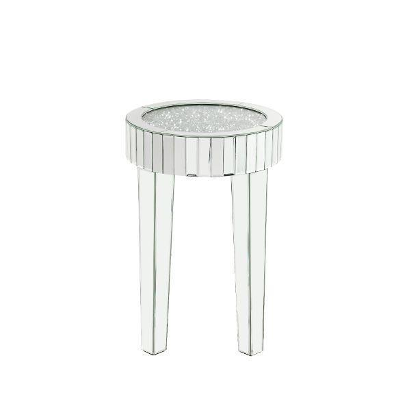 ACME Ornat End Table, Mirrored & Faux Diamonds FredCo