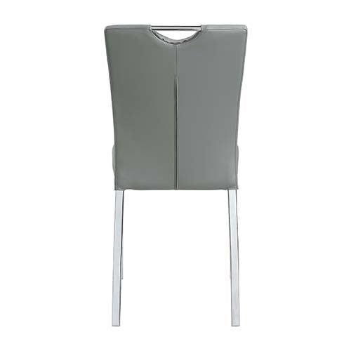 ACME Pagan Side Chair (Set-2), Gray PU & Chrome Finish FredCo
