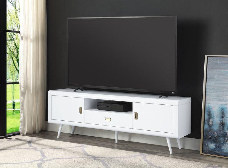 ACME Pagan TV Stand, White High Gloss Finish FredCo