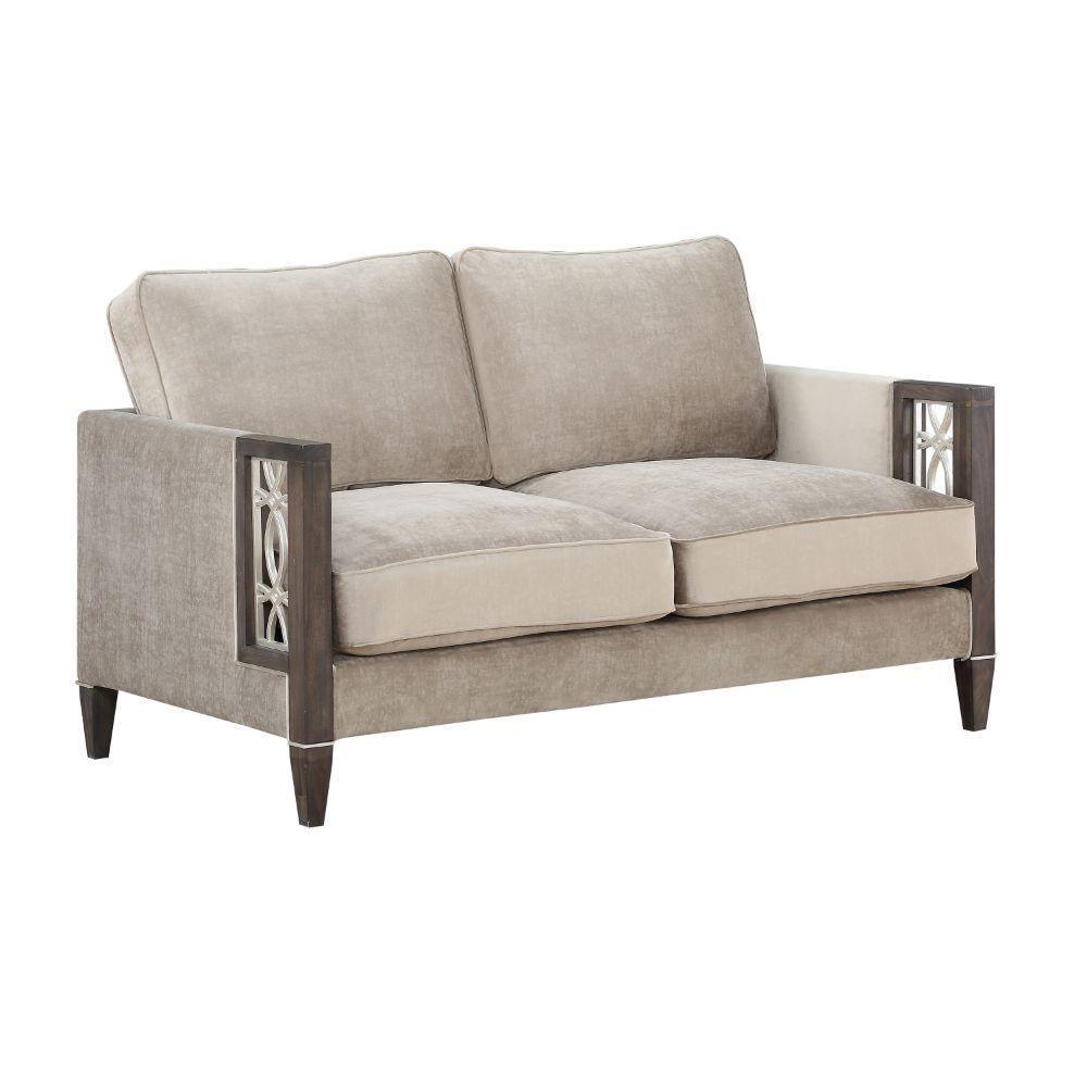 ACME Peregrine Loveseat, Velvet & Walnut FredCo