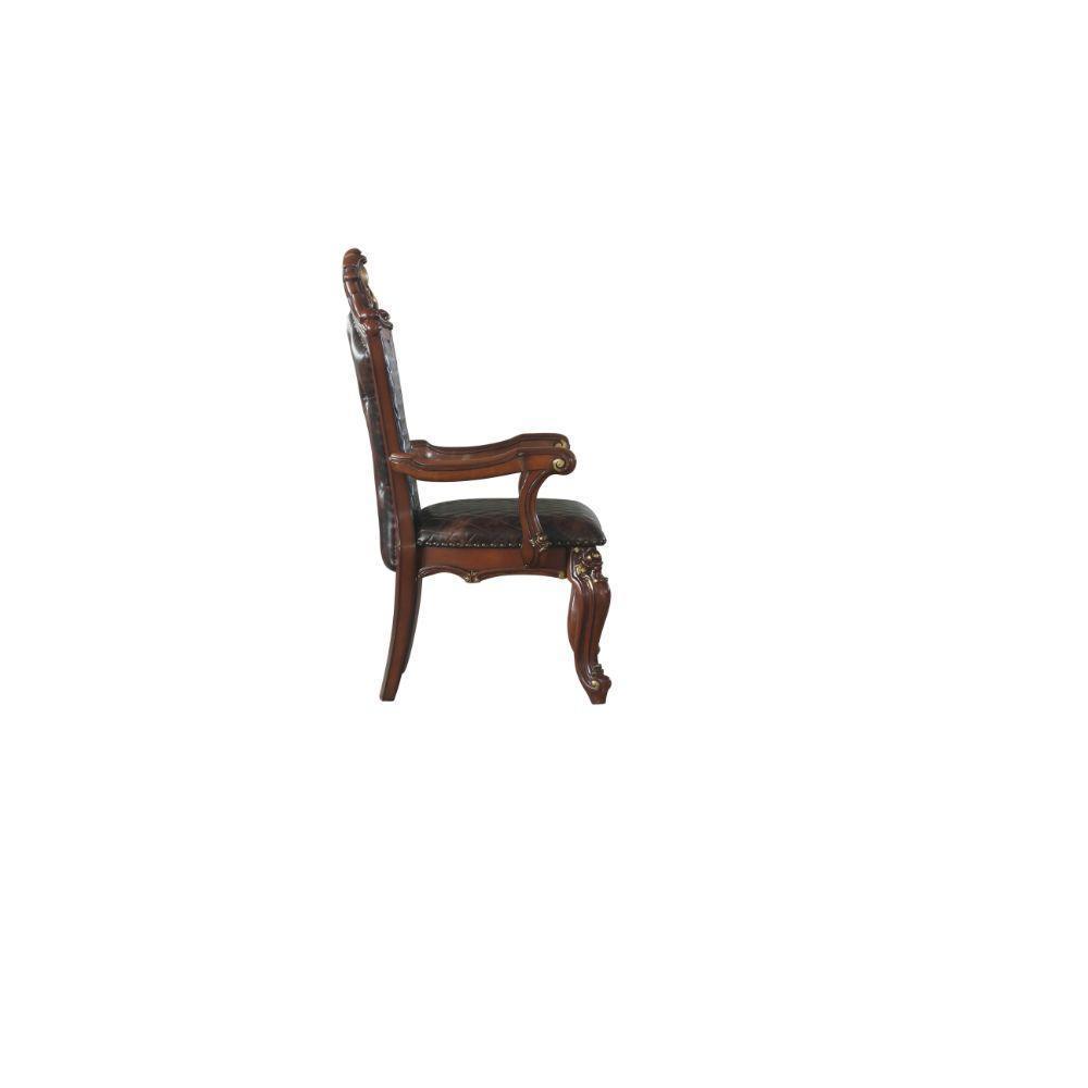 ACME Picardy Arm Chair (Set-2), Honey Oak & PU FredCo
