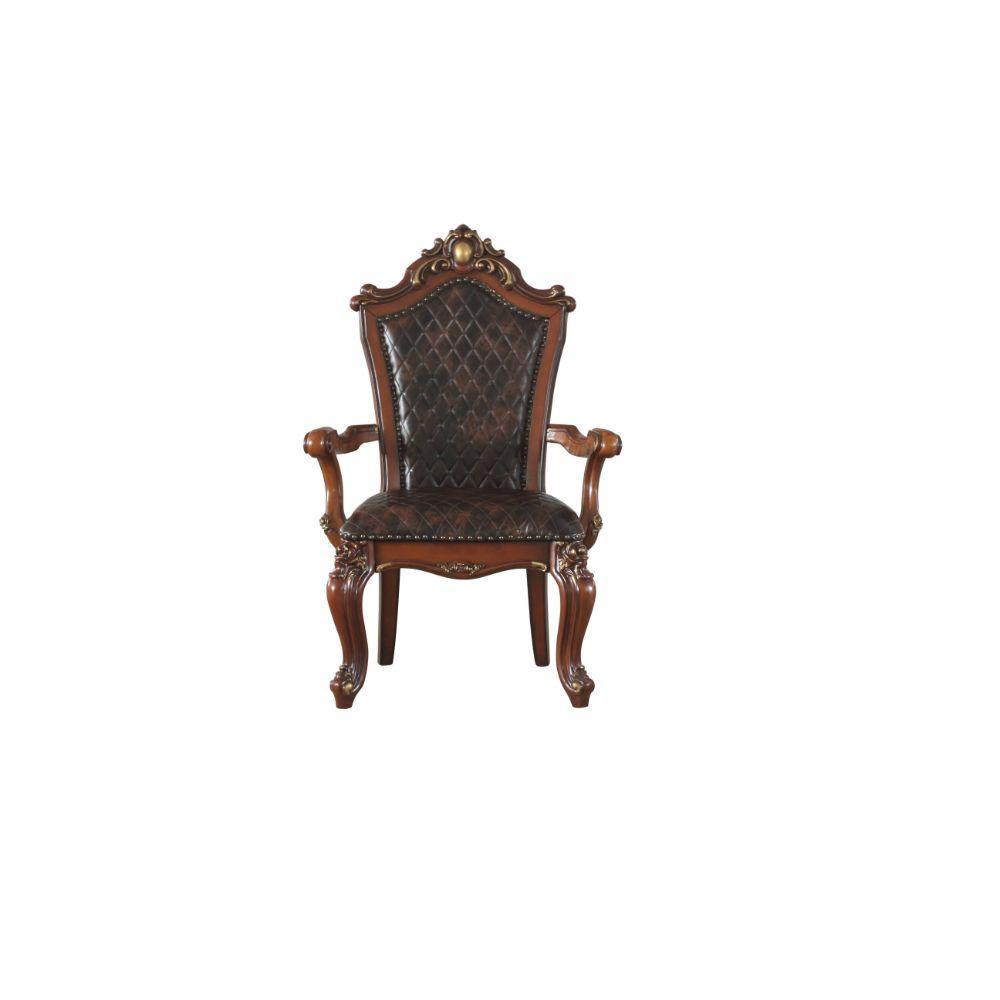 ACME Picardy Arm Chair (Set-2), Honey Oak & PU FredCo