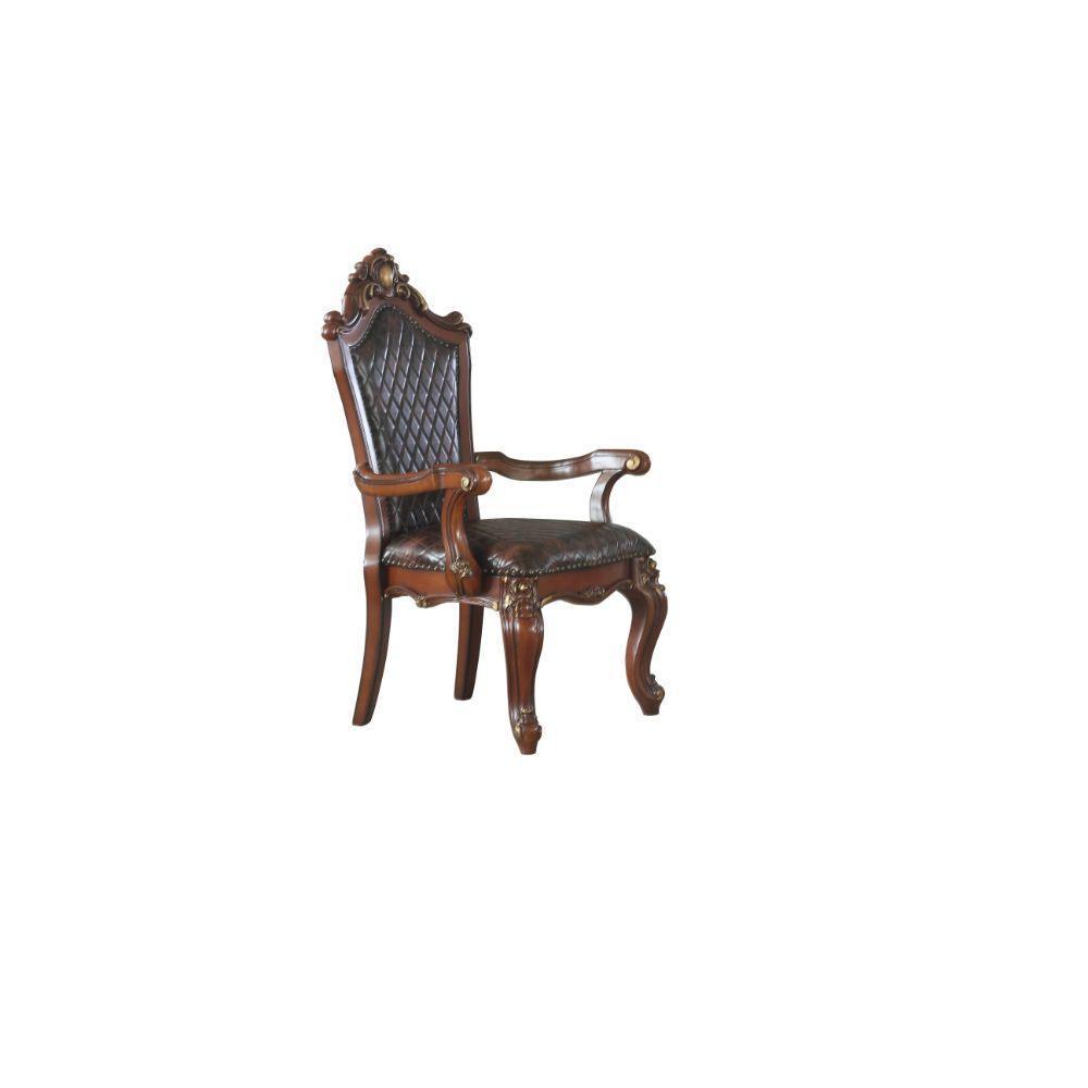 ACME Picardy Arm Chair (Set-2), Honey Oak & PU FredCo