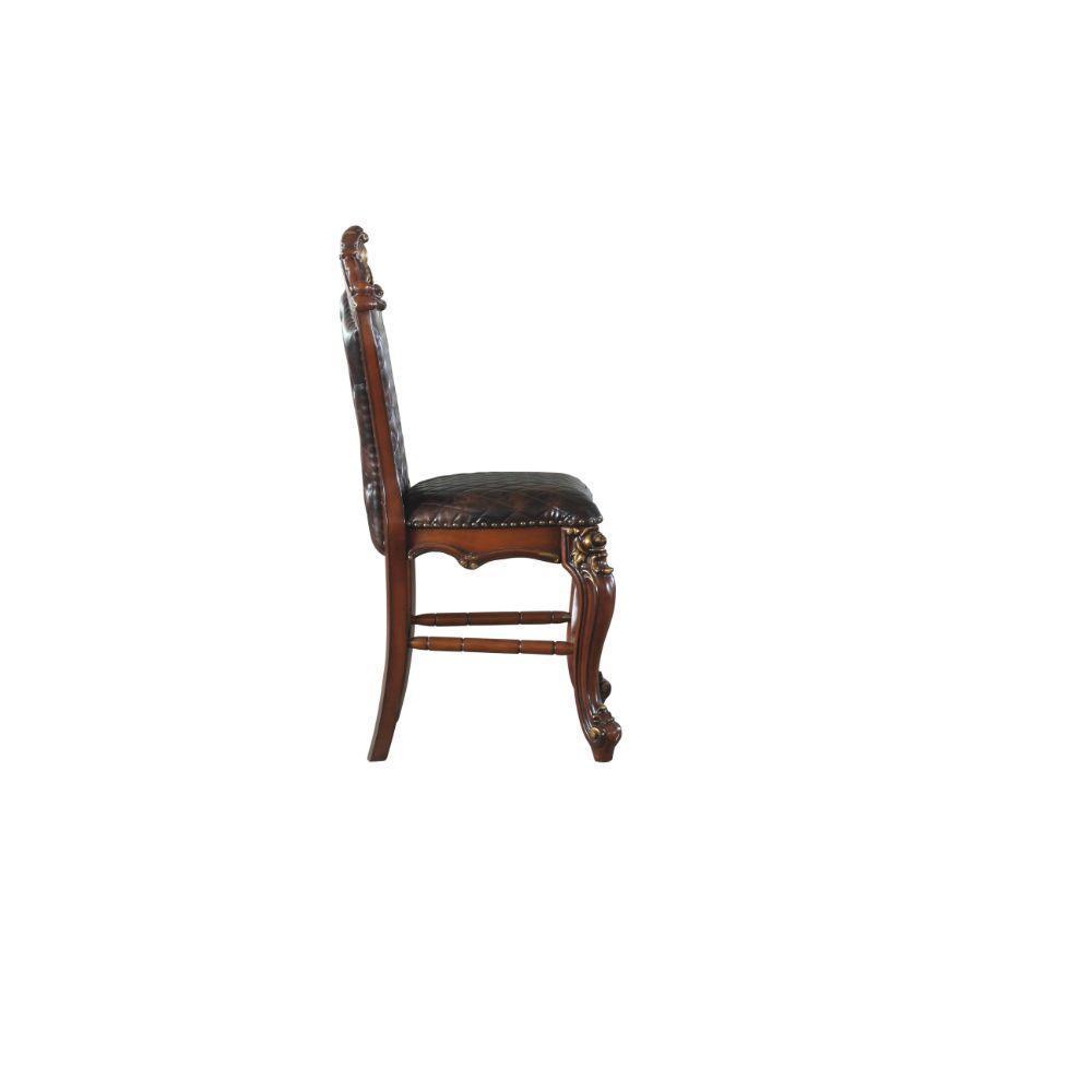 ACME Picardy Counter Height Chair (Set-2), Honey Oak & PU FredCo