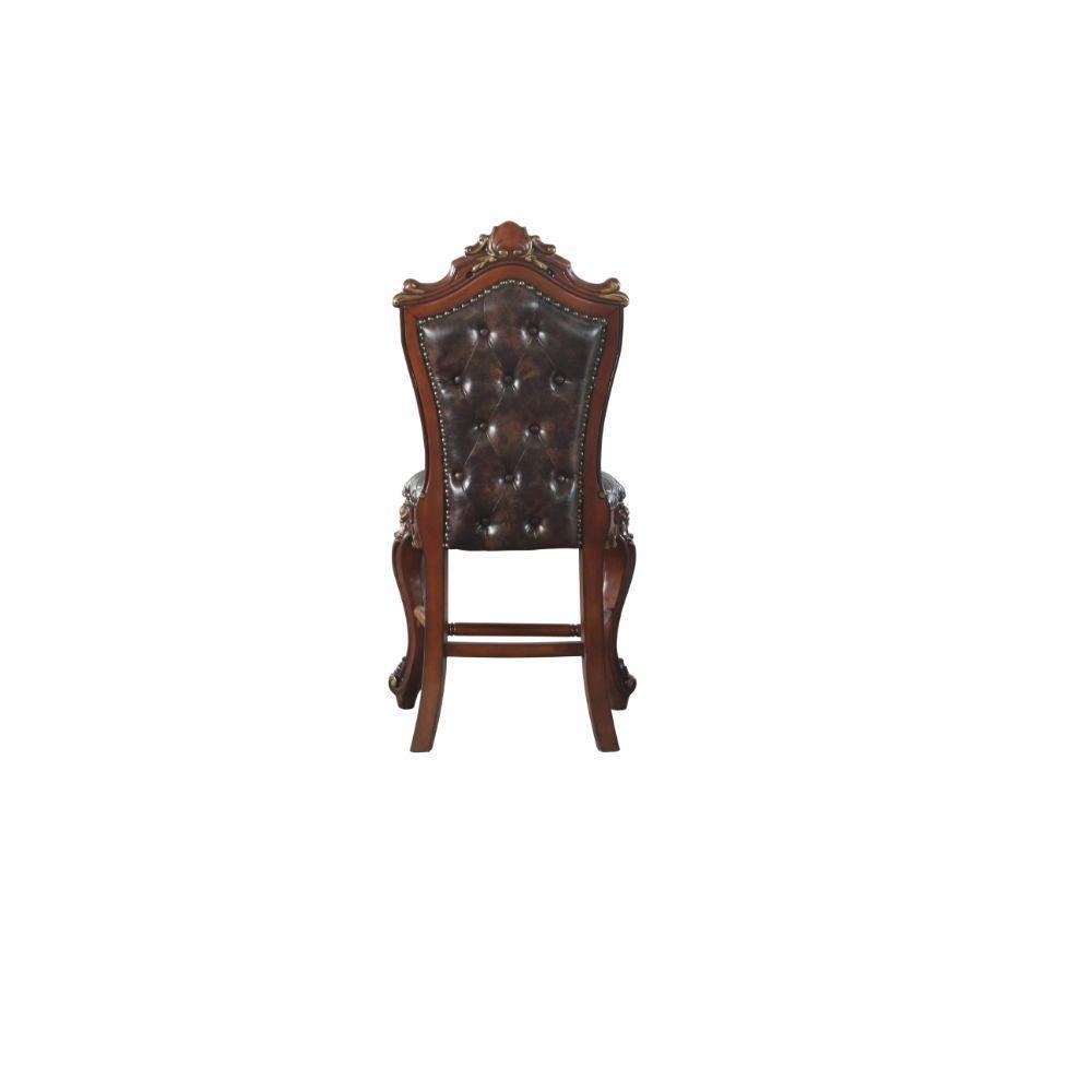 ACME Picardy Counter Height Chair (Set-2), Honey Oak & PU FredCo