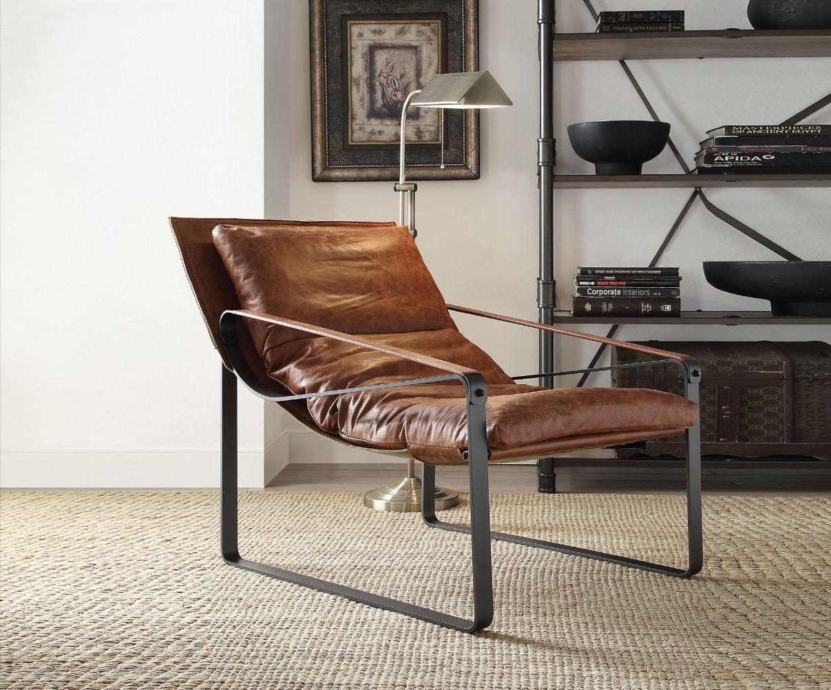 ACME Quoba Accent Chair, Cocoa Top Grain Leather FredCo