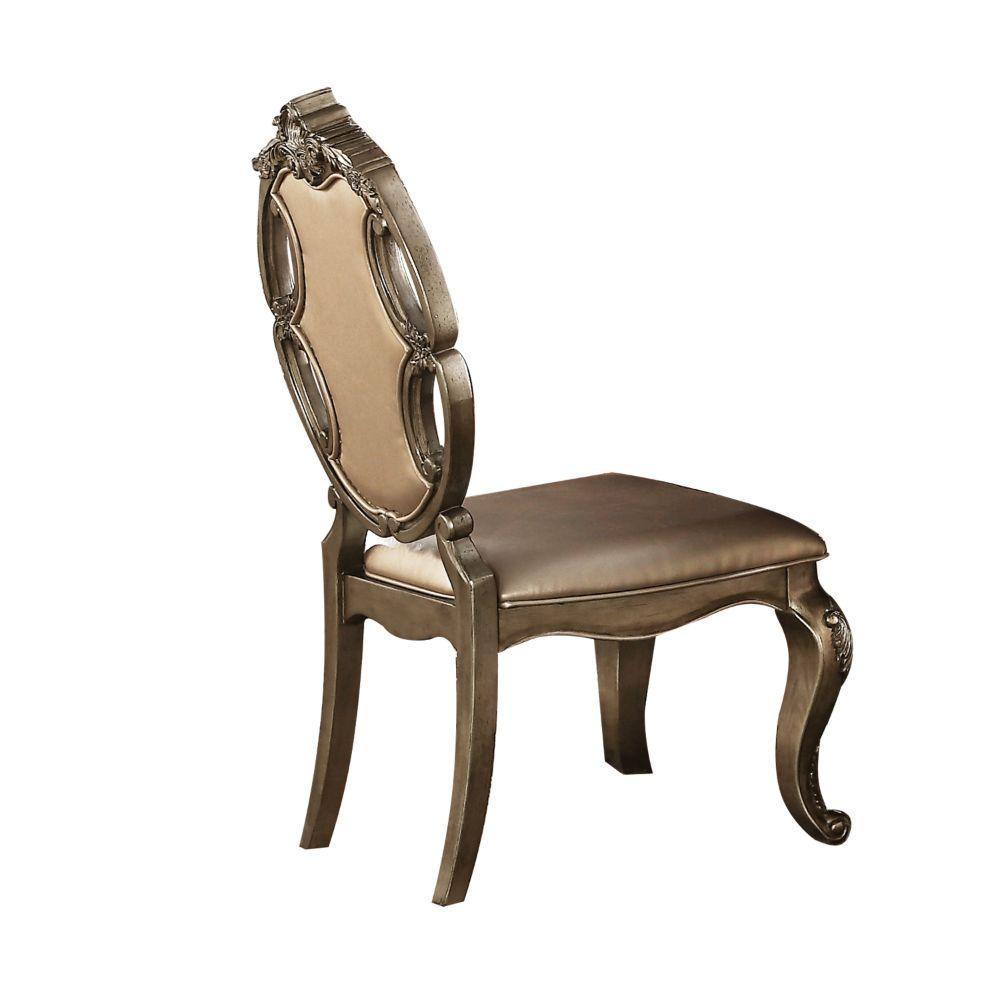 ACME Ragenardus Side Chair (Set-2), PU & Vintage Oak FredCo