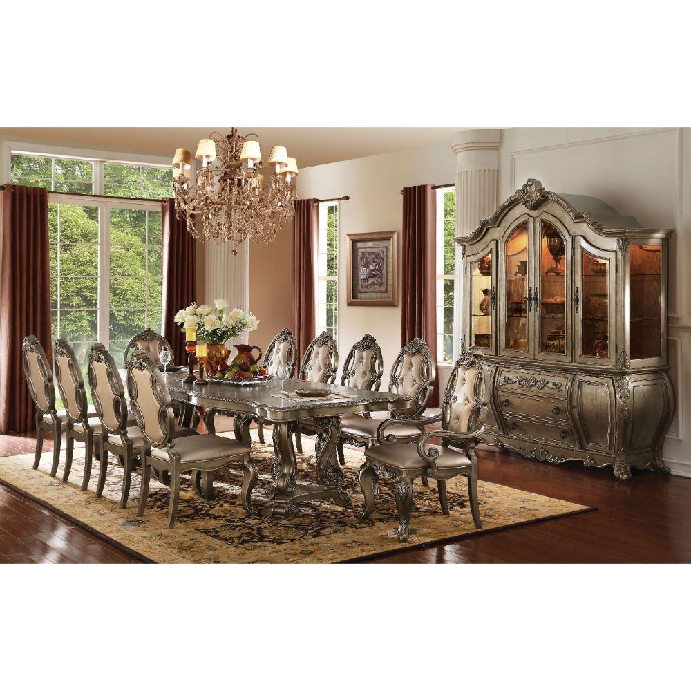 ACME Ragenardus Side Chair (Set-2), PU & Vintage Oak FredCo