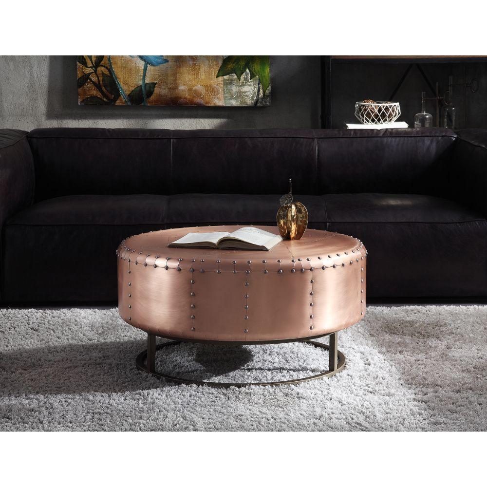ACME Raith Coffee Table, Rose Gold Aluminum FredCo