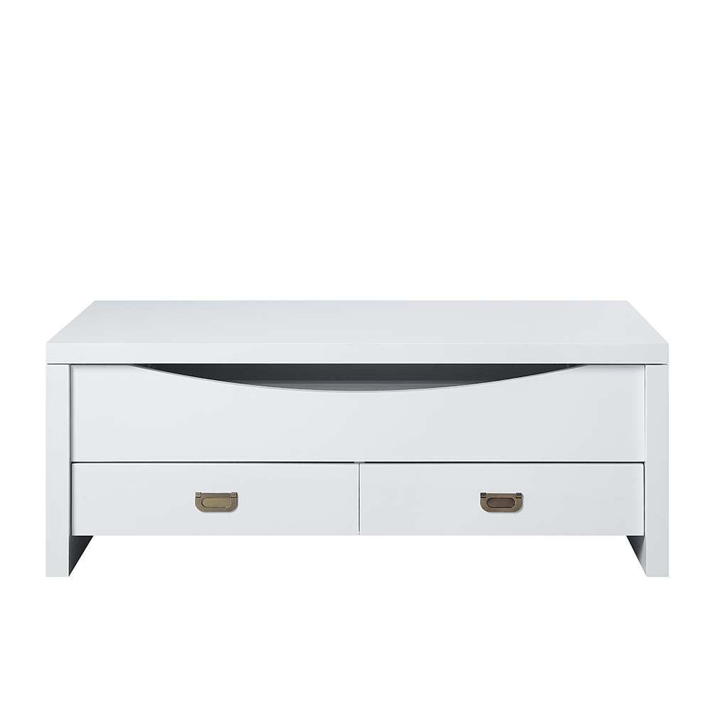 ACME Ramiel Coffee Table w/Lift Top, High Gloss White Finish FredCo