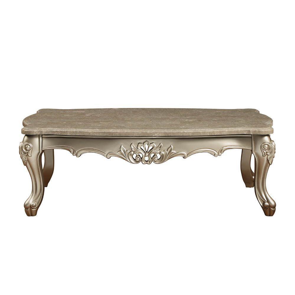 ACME Ranita Coffee Table, Marble & Champagne FredCo