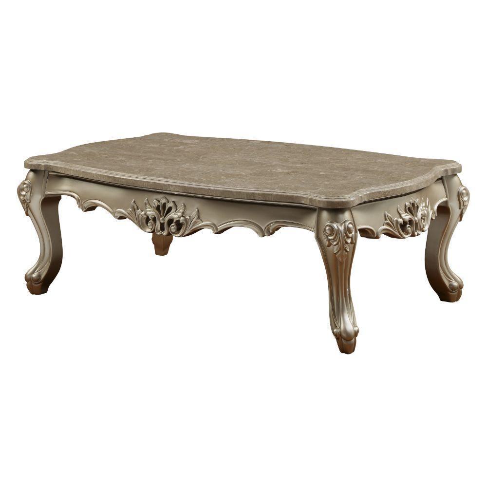 ACME Ranita Coffee Table, Marble & Champagne FredCo