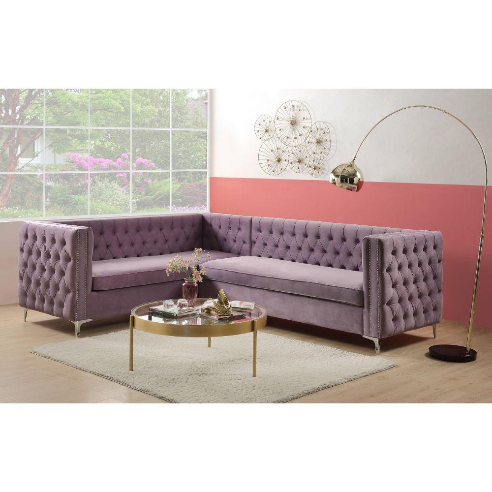 ACME Rhett Sectional Sofa, Purple Velvet FredCo