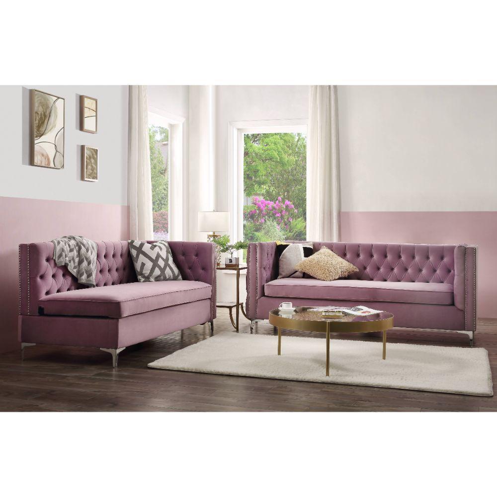 ACME Rhett Sectional Sofa, Purple Velvet FredCo