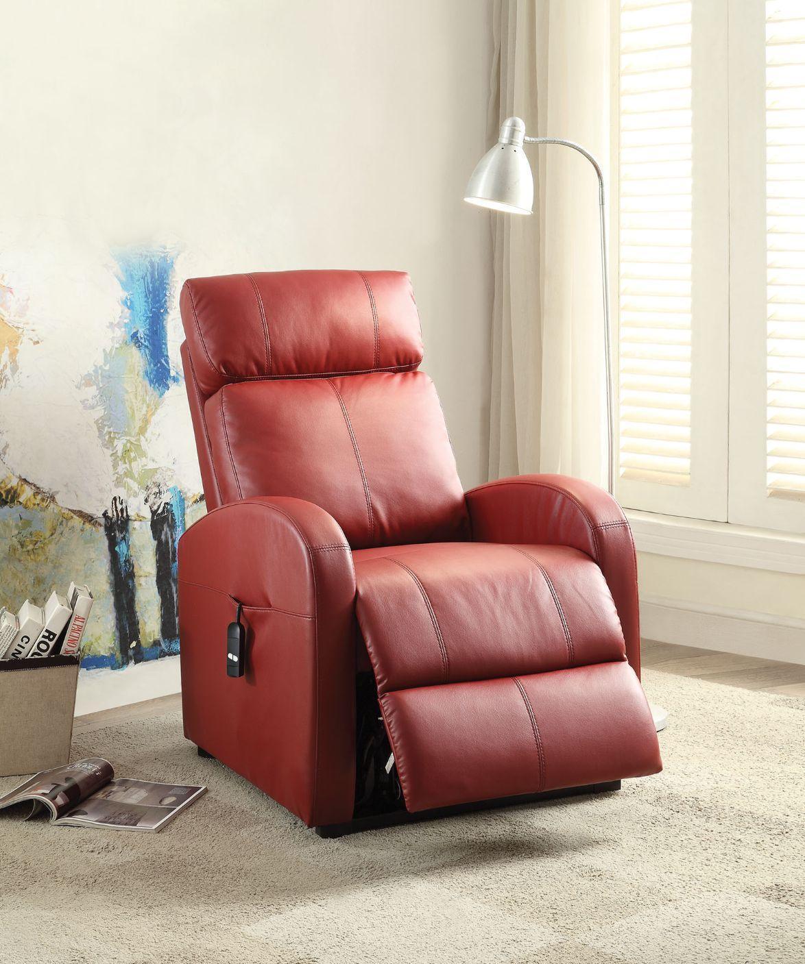 ACME Ricardo Recliner w/Power Lift, Red PU FredCo
