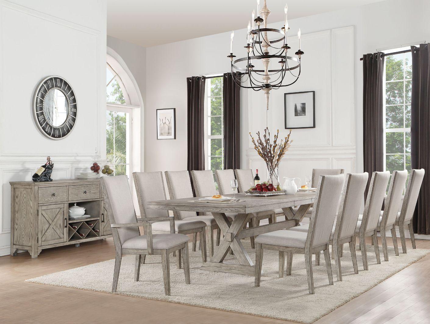 ACME Rocky Dining Table, Gray Oak 72860 FredCo