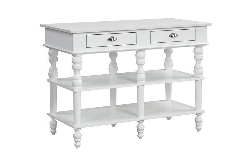 ACME Rorratt Kitchen Island, Marble & White Finish FredCo