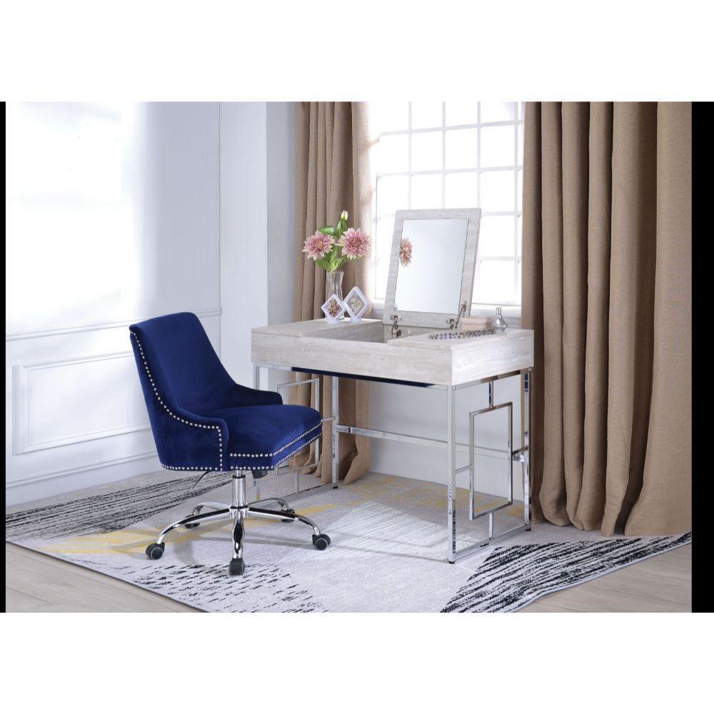ACME Saffron Vanity Desk, Natural & Chrome FredCo