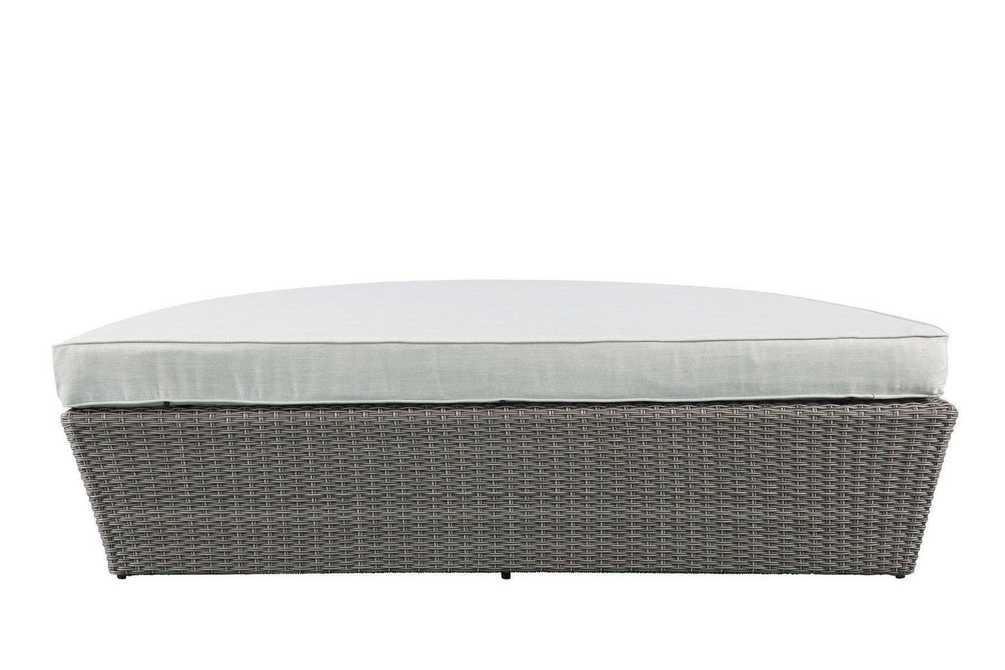 ACME Salena Patio Canopy Sofa & Ottoman, Beige Fabric & Gray Wicker FredCo