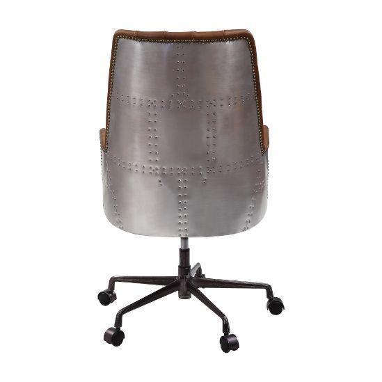 ACME Salvol Office Chair, Sahara Leather & Aluminum FredCo