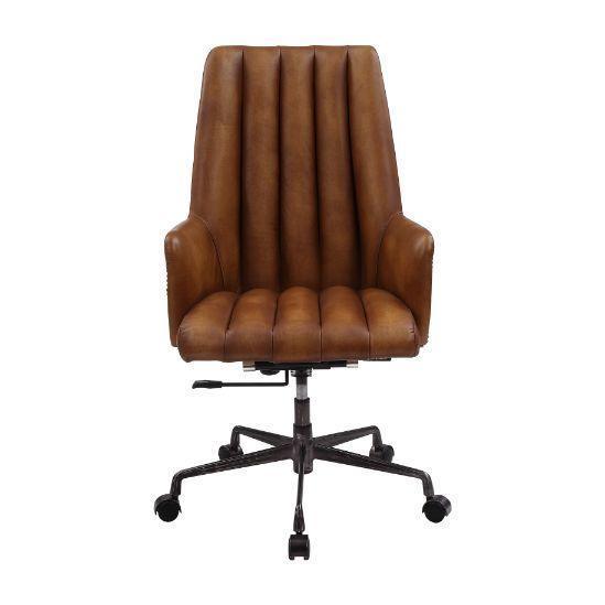 ACME Salvol Office Chair, Sahara Leather & Aluminum FredCo