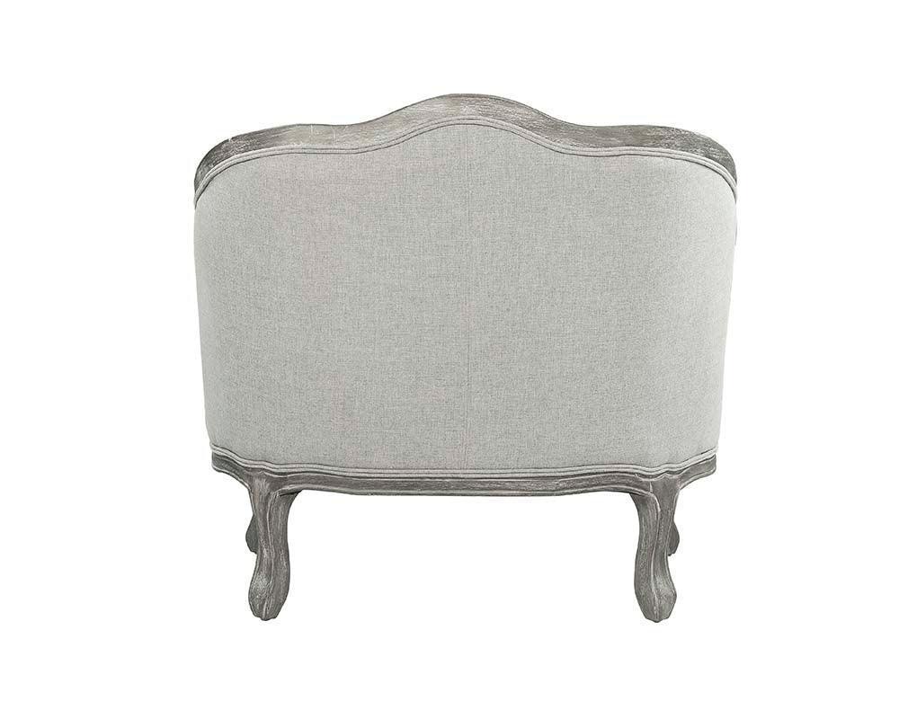 ACME Samael Chair w/Pillow, Gray Linen & Gray Oak Finish FredCo