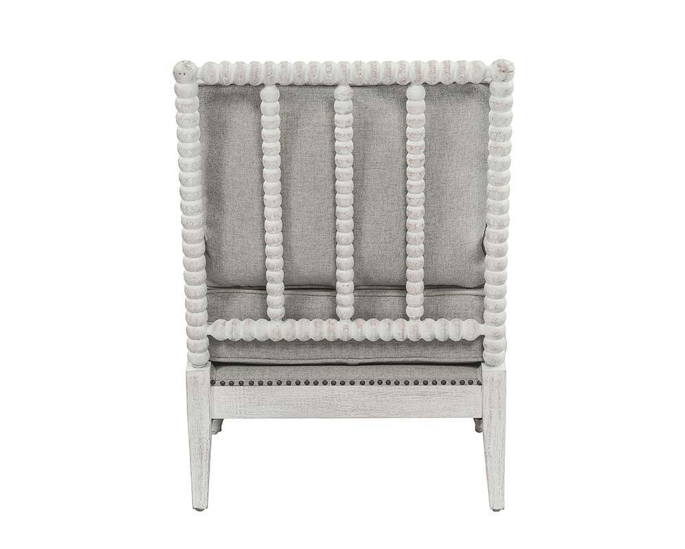 ACME Saraid Accent Chair, Gray Linen & Light Oak Finish FredCo