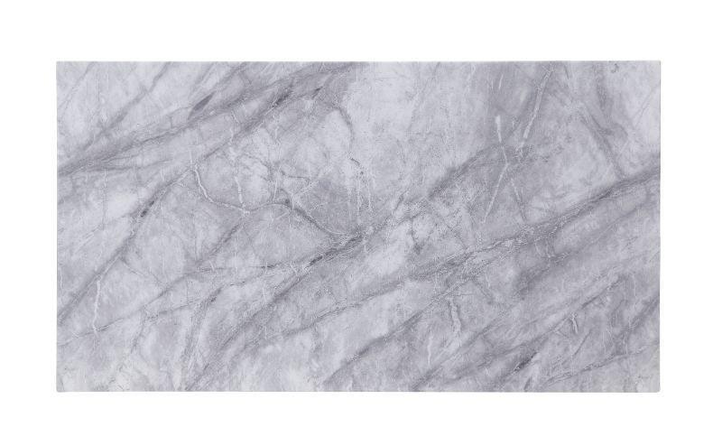ACME Satinka Coffee Table, Light Gray Printed Faux Marble & Mirrored Silver Finish FredCo