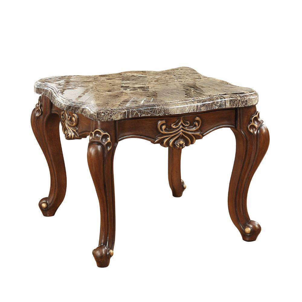 ACME Shalisa End Table, Marble & Walnut FredCo