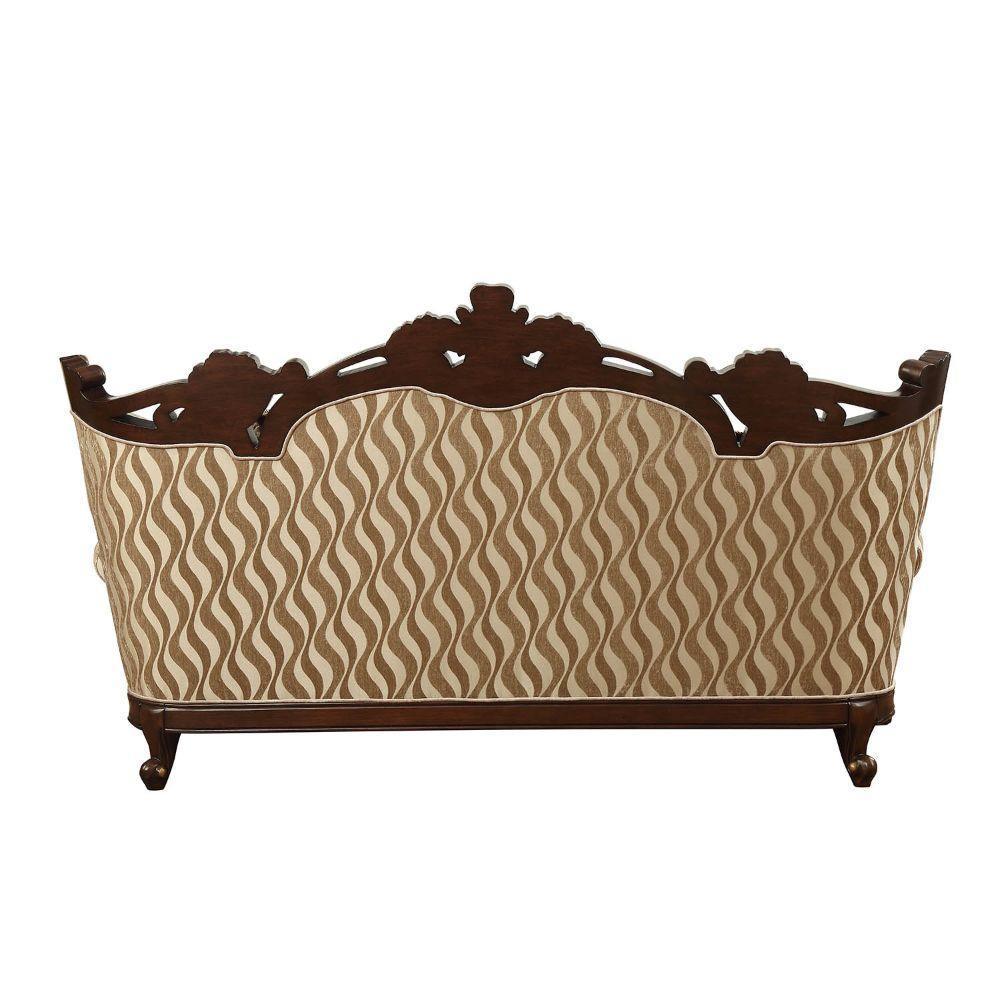 ACME Shalisa Sofa w/7 Pillows, Fabric & Walnut FredCo
