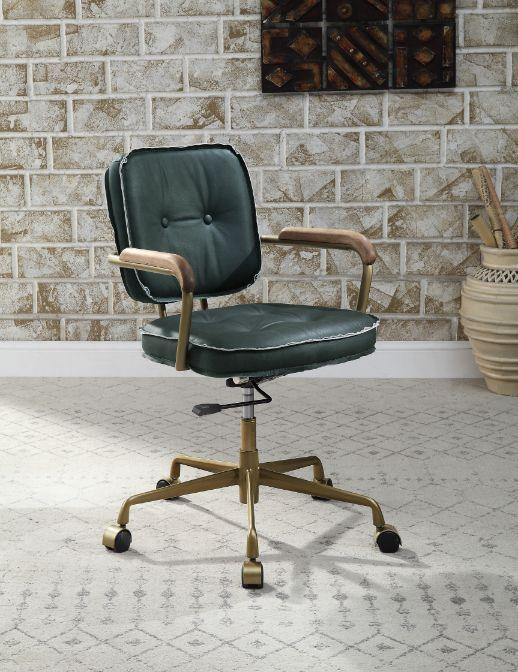 ACME Siecross Office Chair, Emerald Green Leather FredCo