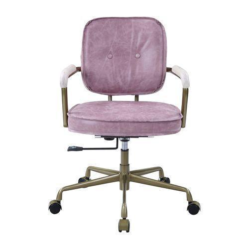 ACME Siecross Office Chair, Pink Top Grain Leather FredCo