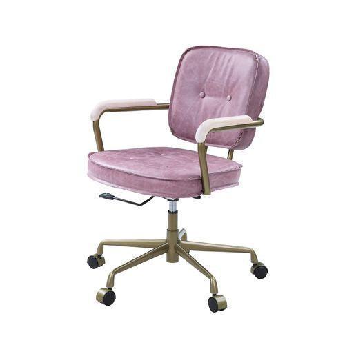 ACME Siecross Office Chair, Pink Top Grain Leather FredCo
