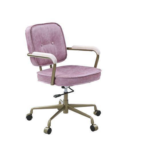 ACME Siecross Office Chair, Pink Top Grain Leather FredCo