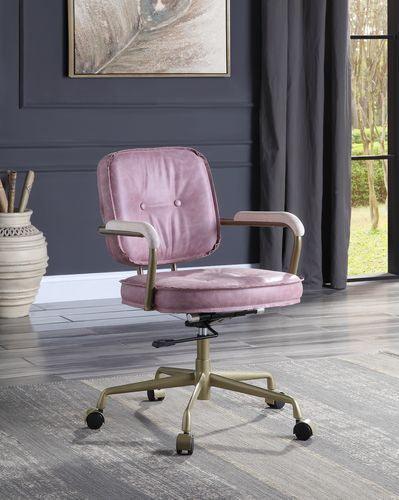 ACME Siecross Office Chair, Pink Top Grain Leather FredCo