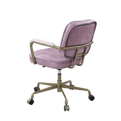 ACME Siecross Office Chair, Pink Top Grain Leather FredCo