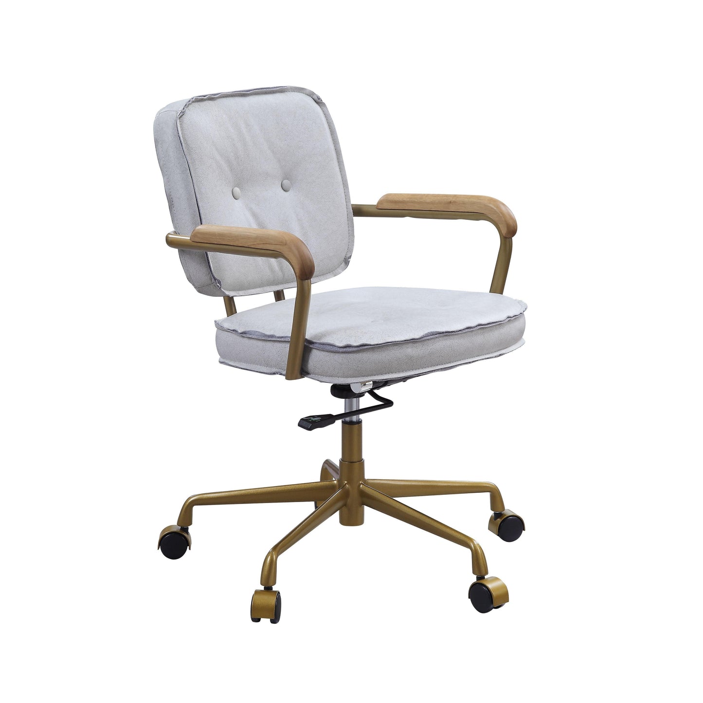 ACME Siecross Office Chair, Vintage White Top Grain Leather FredCo