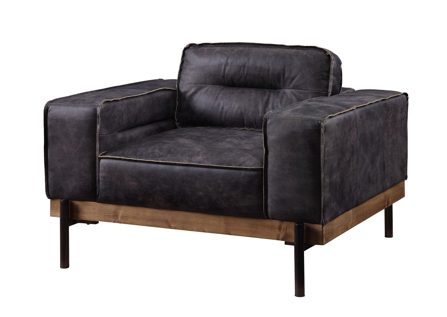 ACME Silchester Chair, Antique Ebony Top Grain Leather FredCo