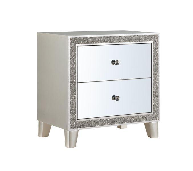 ACME Sliverfluff Nightstand, Mirrored & Champagne Finish FredCo