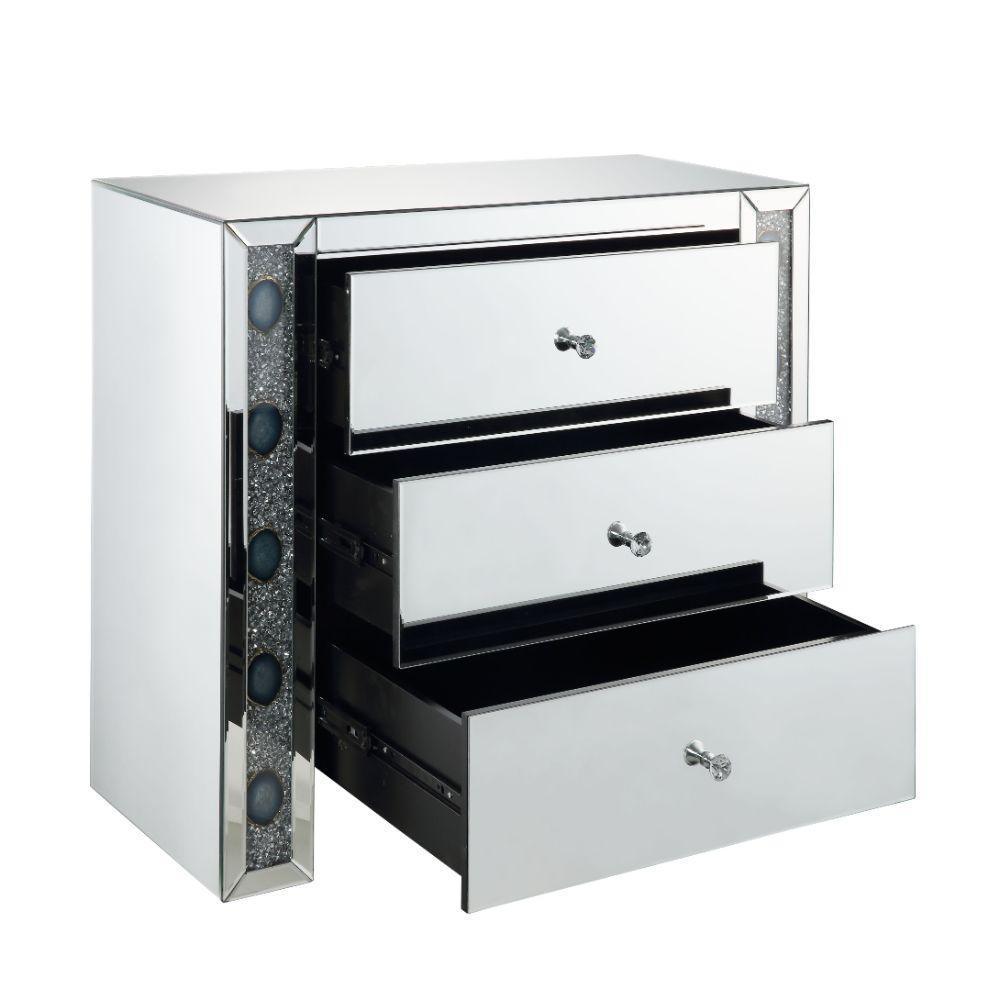 ACME Sonia Console Table, Mirrored & Faux Agate FredCo